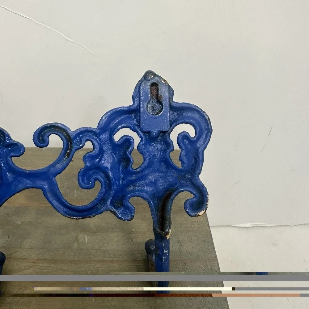 Vintage Rustic Cast Iron Scroll Victorian Wall Mount Coat Towel Hooks 5 Hooks